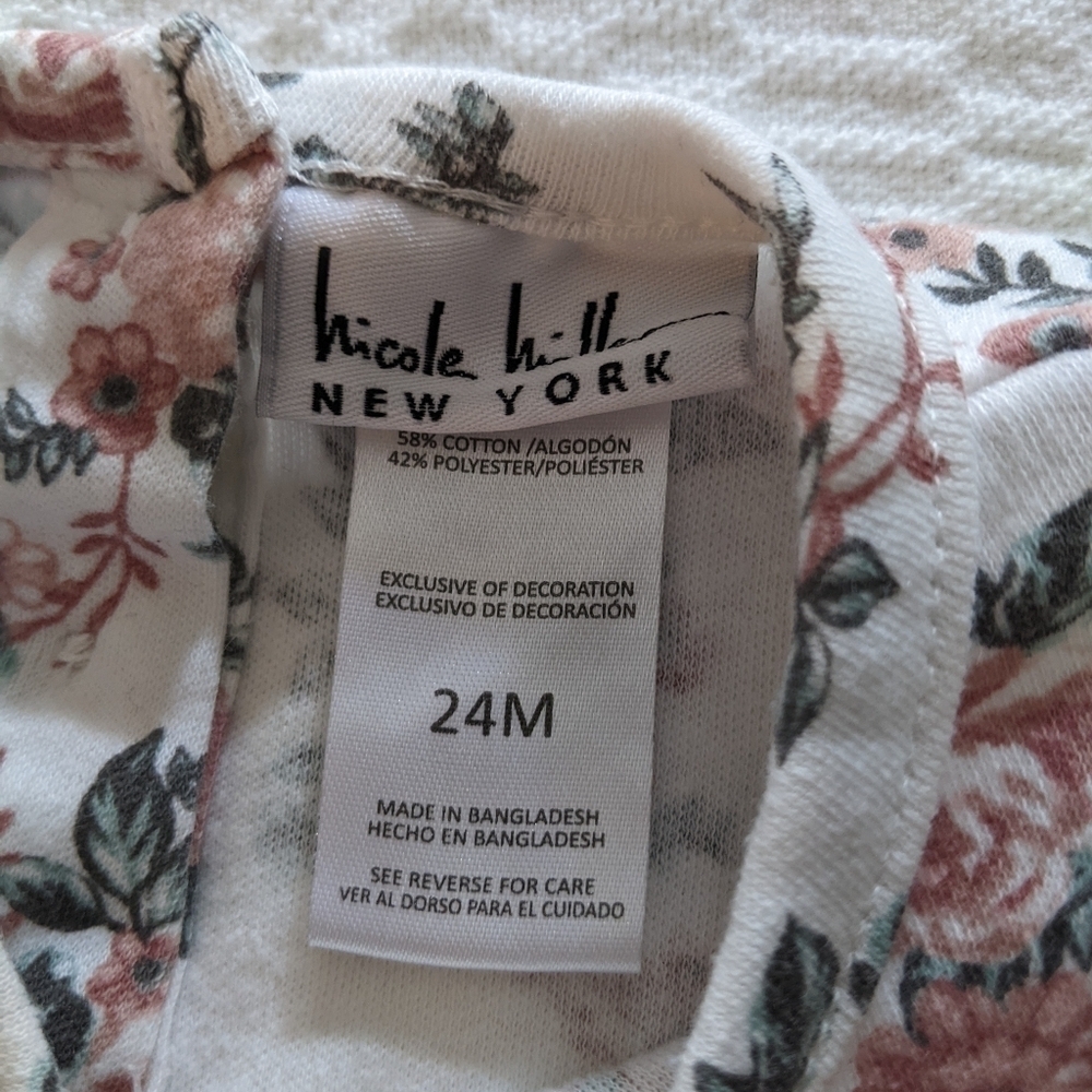 Nicole Miller Girls Long Sleeved Tops 12 Months and 24 Months Pink Floral - Picture 8 of 9
